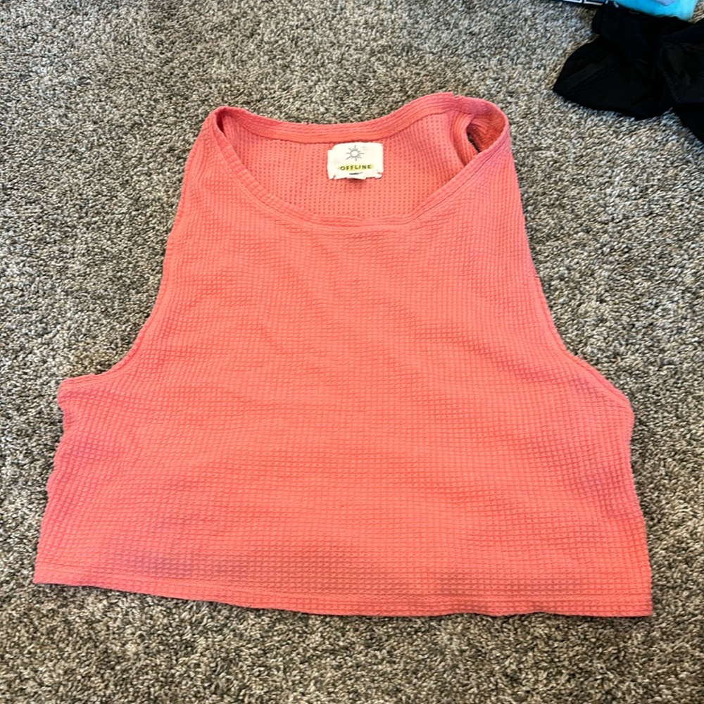 Women’s offline waffle print tank